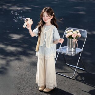 女童套装2026新款今年流行爆款夏装儿童女时尚洋气时髦夏季三件套