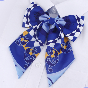 建行蓝色领结刀巾建设银行丝巾蝴蝶结黄色女士领花一件包邮女式