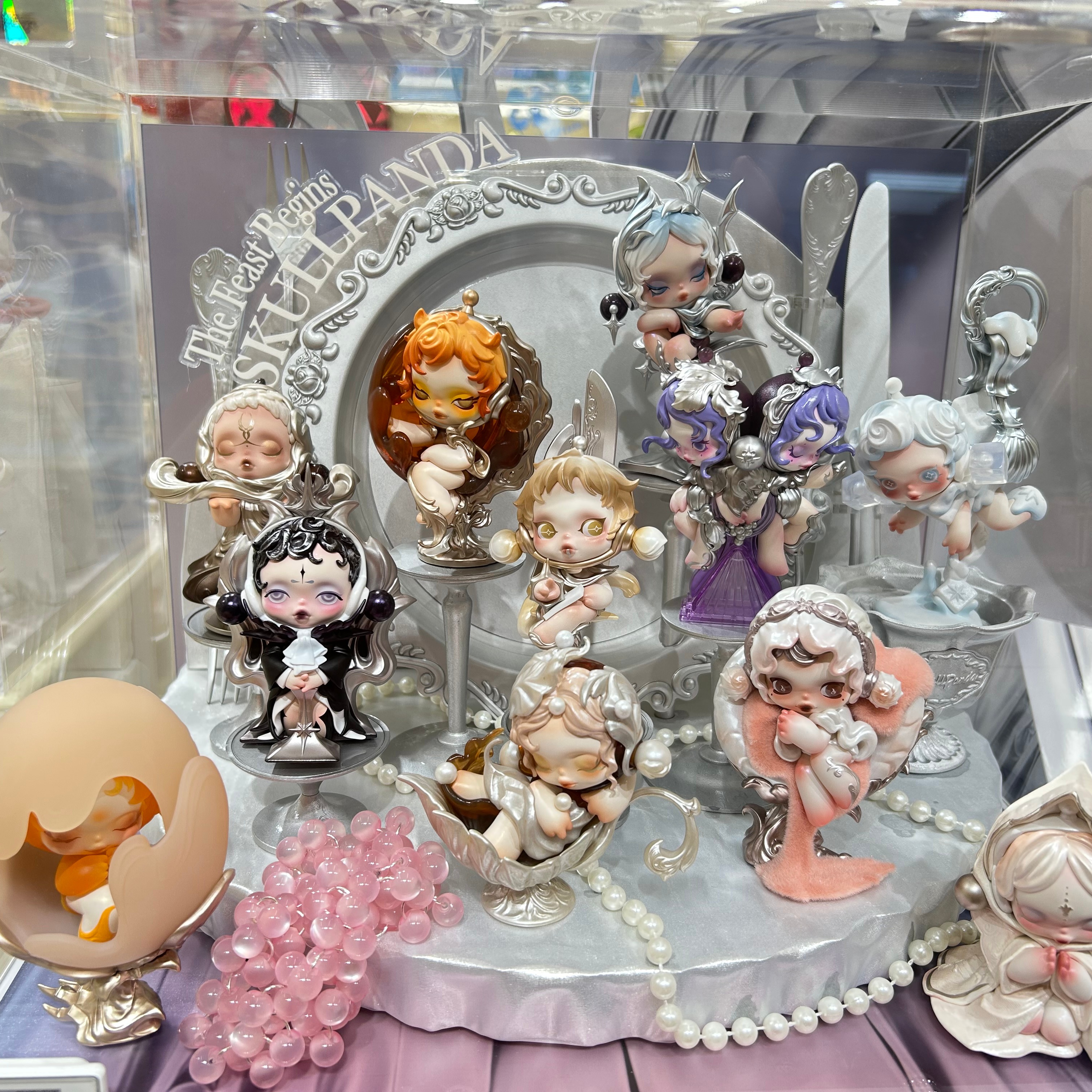 SP餐桌系列展示盒适用SKULLPANDA泡泡玛特盲盒一体场景展示盒