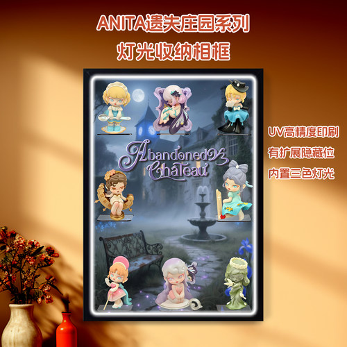 ANITA遗失庄园系列展示盒适用TNT SPACE盲盒展示盒壁挂相框带灯光