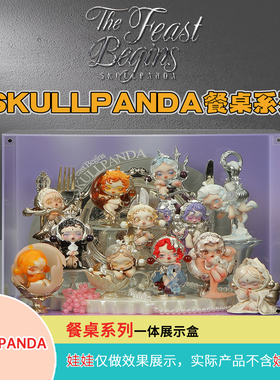 SP餐桌系列展示盒适用SKULLPANDA泡泡玛特盲盒一体场景展示盒