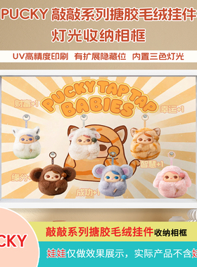 PUCK敲敲系列搪胶毛绒挂件展示盒相框壁挂画框适用泡泡玛特盲盒