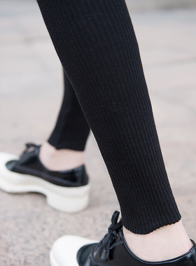 UONE定制春夏季纯棉防走光小脚裤女韩版黑色松紧腰弹力休闲长裤潮