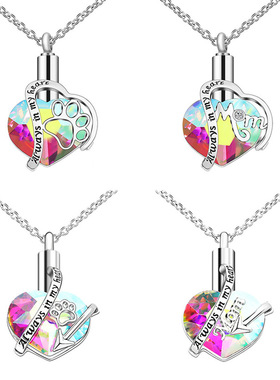 【换季清仓五折】wish热卖宠物骨灰盒纪念亲人项链铜材质香水瓶