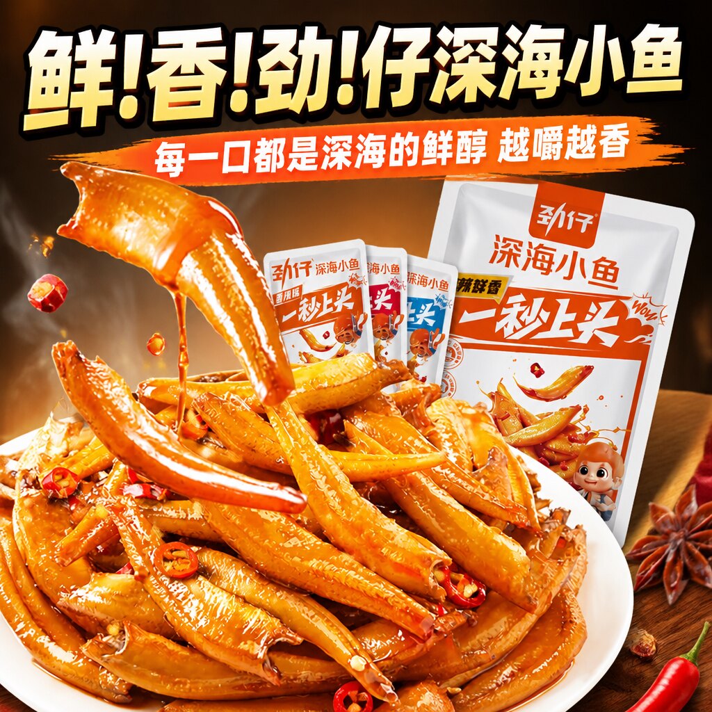 劲仔小鱼干香辣小鱼仔湖南特产解馋的小零食