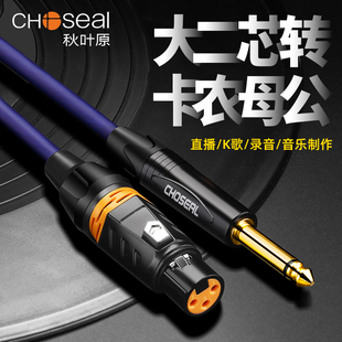 秋叶原发烧级6.5转卡农头话筒线6.35大二芯音频功放麦克风连接线