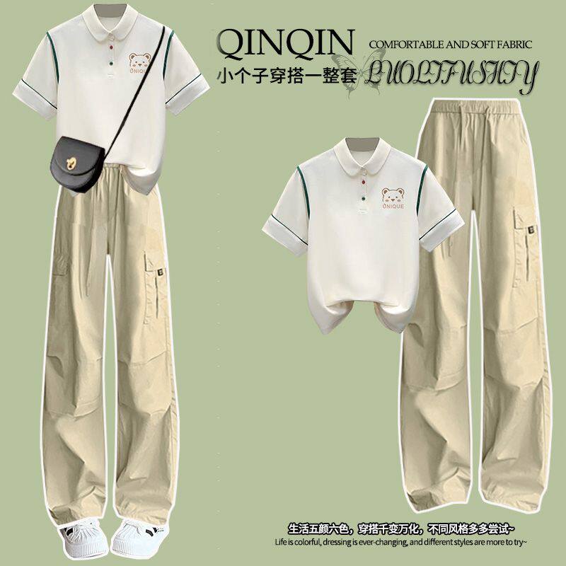 夏季学院风POLO领女学生两件套