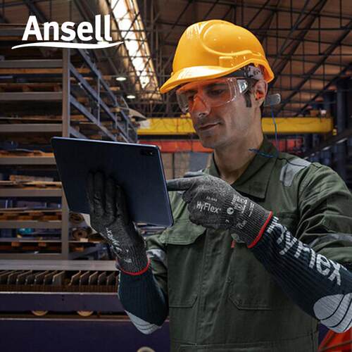 Ansell安思尔 11-543丁腈涂掌手套F级防割氨纶钢丝劳保工厂航空业