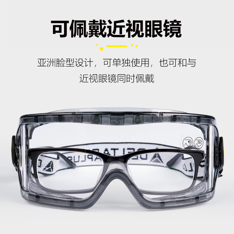代尔塔高清透明护目镜通用防风
