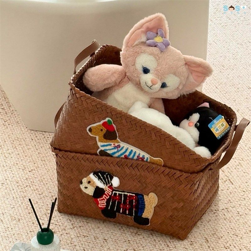 [SOSO全球]腊肠狗收纳筐家用脏衣篓PU皮仿编藤可水洗柔软超大容量,收纳整理,收纳筐,淘宝优惠券,粉丝福利购,淘宝优惠卷