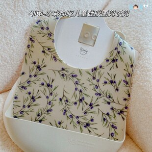 [SOSO全球]Qlittle婴幼儿宝宝硅胶围兜 吃饭兜 防水可调节食饭兜