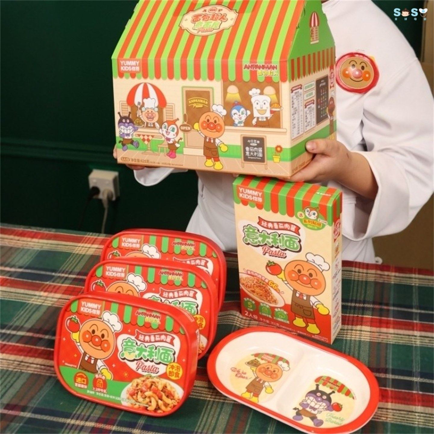 [SOSO全球]怡芽面包超人儿童意面礼盒健康番茄肉酱意大利面通心粉,粮油调味/速食/干货/烘焙,意大利面,淘宝优惠券,粉丝福利购,淘宝优惠卷