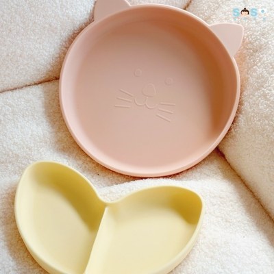 Qlittle宝宝餐盘硅胶分割盘吸盘