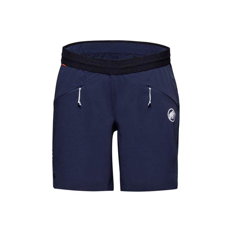 代购Mammut女士软壳裤透气速干防风户外短裤高腰双侧拉链口袋