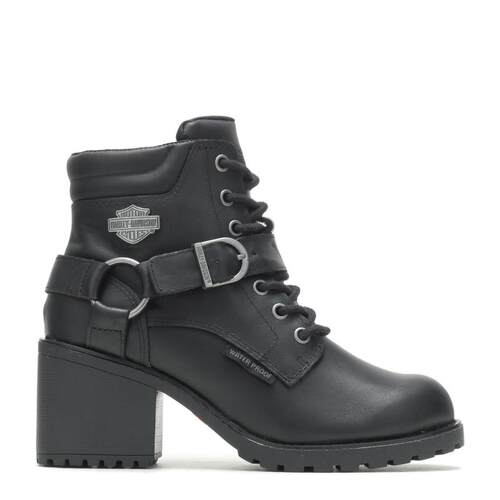 海外代购Harley Davidson/哈雷戴维森女士时装靴防水系带粗跟
