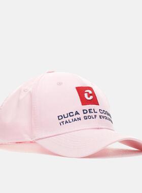 代购Duca del Cosma男士帽子防晒遮阳粉色棉质户外高尔夫棒球帽