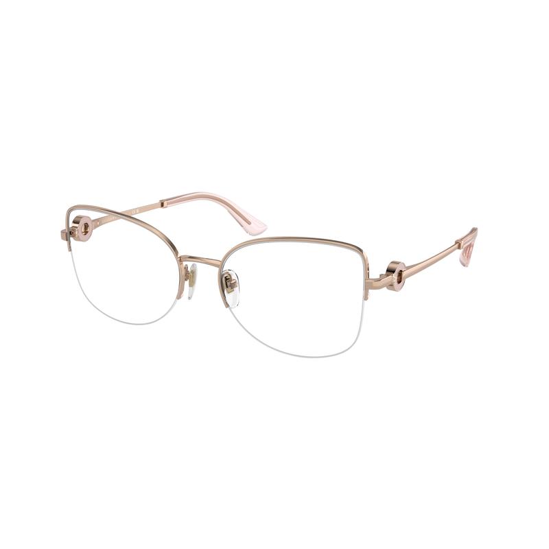 Bvlgari/宝格丽女士猫眼粉色金框复古潮流时尚眼镜架