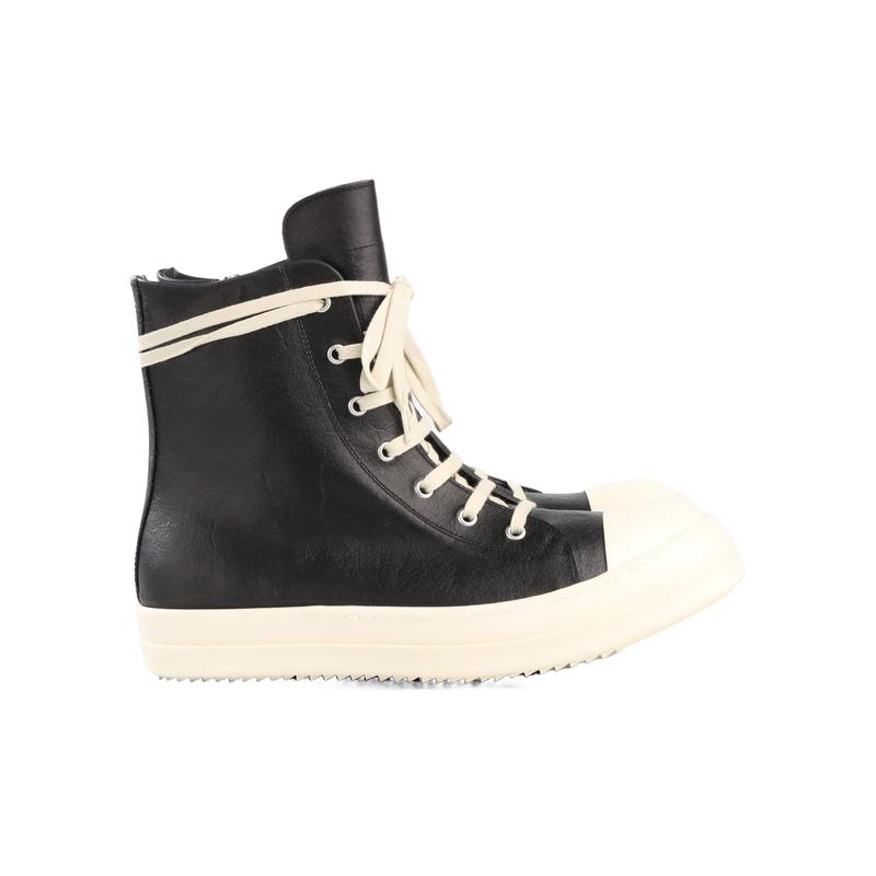 RICKOWENS高帮休闲鞋男舒适耐磨防滑透气圆头系带黑色厚底户外