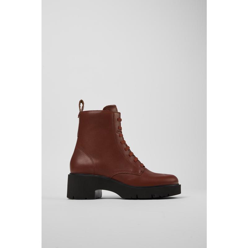 代购Camper女士马丁靴透气吸汗软底轻便红色系带厚底圆头