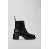 代购 Camper女士切尔西靴透气轻便软底缓震黑色皮革粗跟厚底通勤