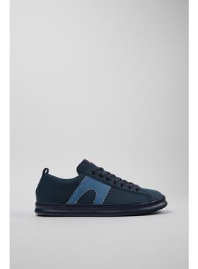 代购Camper男士男款运动鞋透气吸汗软底轻便蓝色回收小牛皮系带