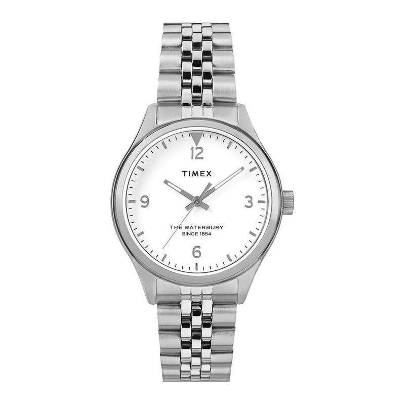 海外代购Timex/天美时女士欧美腕表生活防水矿物玻璃钢带银色