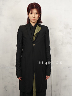 黑色修身 尼龙 小垫肩薄款 SiLENCE集合店 RickOwens 古着 外套