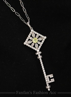 秋冬设计感闪钻长款锆石镶嵌项链