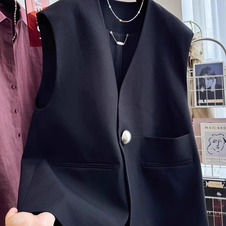 特大码300斤高级感V领时尚无袖马甲男女秋冬新款坎肩马夹背心外套