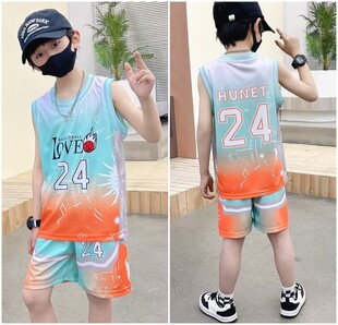 儿童篮球服套装男童速干比赛训练服女孩篮球衣幼儿园六一表演服装