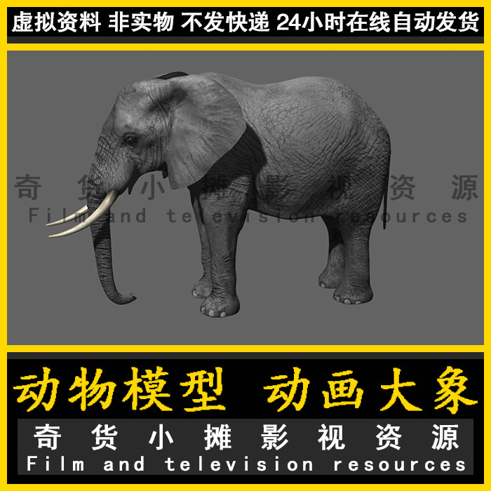 高精度影视级大象 动物 大象带动作 长鼻子象单体3Dmax模型,商务/设计服务,设计素材/源文件,淘宝优惠券,粉丝福利购,淘宝优惠卷