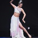 繁花 傣族无袖 女子独舞 白色渐变色鱼尾裙定制艺考贴钻演出服