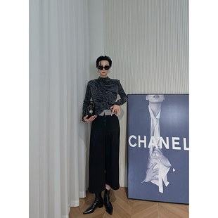 斑马纹长袖 打底衫 修身 时装 上衣女 Dan