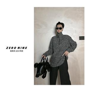 Dan 复古杂色毛衣女 欧洲站高领拉链中长款