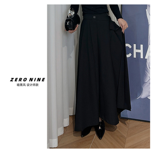 拼接腰头设计感裤 女 子 黑色高级感显气质甩裤 Dan