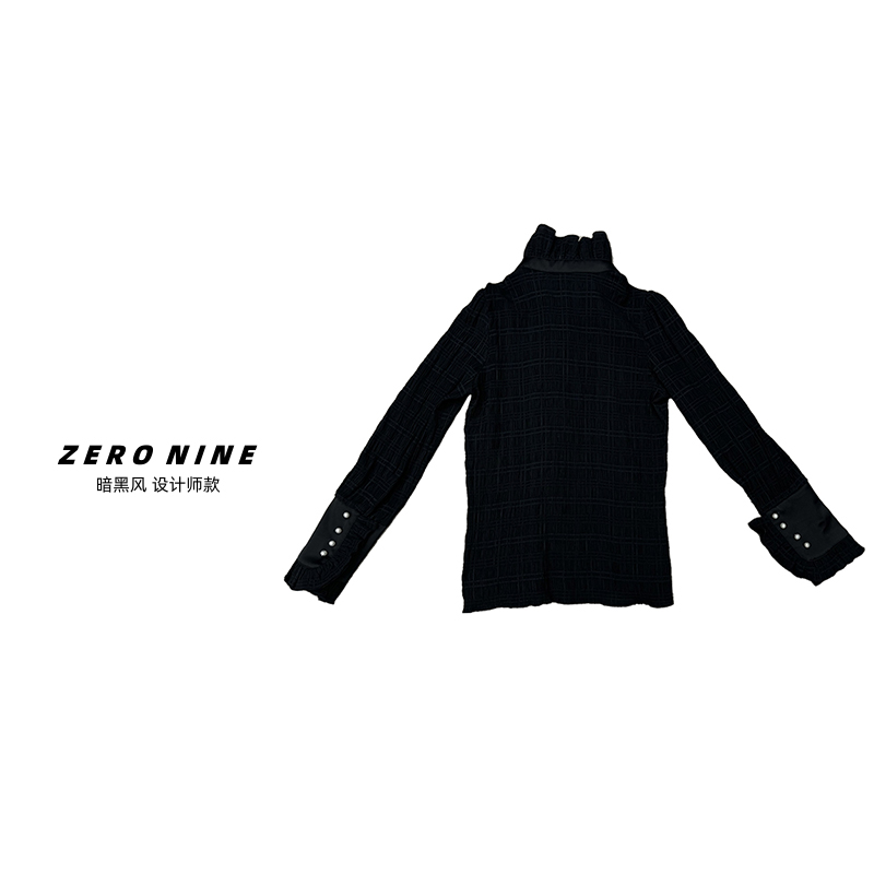 Dan Dan 法式宫廷风优雅立领长袖衬衫女 2025新款黑色时尚衬衣