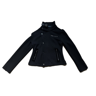 铆钉扣机车夹克 复古黑色高领短外套女 Dan 美式