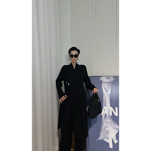 俩件套女 毛衣长裤 Dan 黑色立领中长款