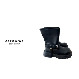 皮扣中筒马丁靴 时尚 Dan 大头皮孩