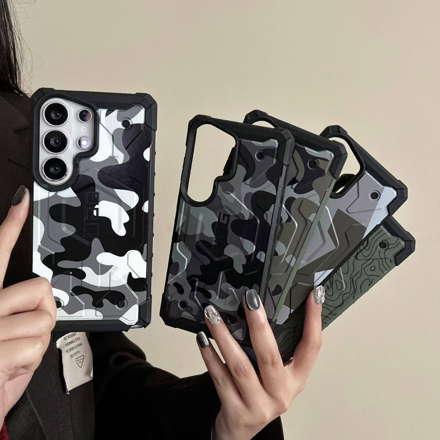 U系列适用S26/s26 ultra手机壳迷彩壳防摔磁吸Magsafe壳地形纹理S26+新款全包保护套高级感商务硬壳S26u