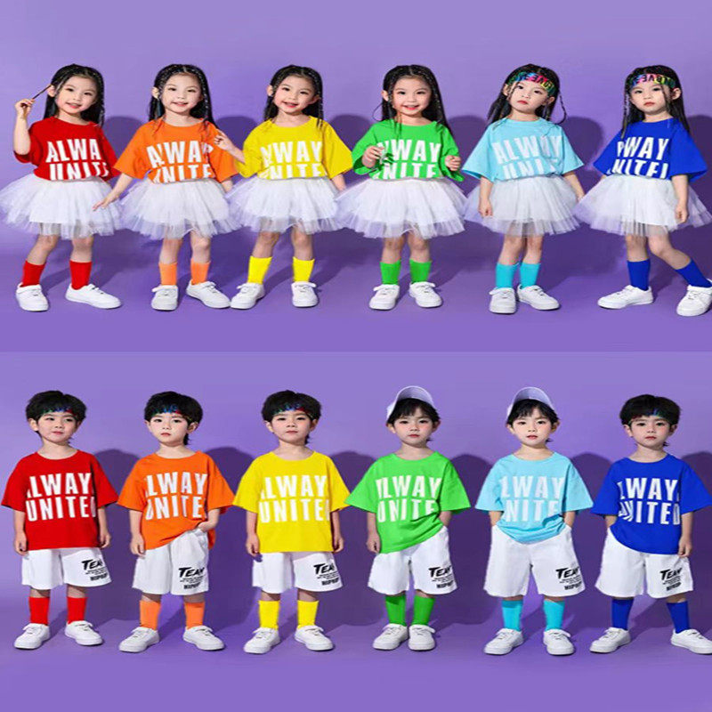 六一儿童啦啦操演出服幼儿园运动会啦啦操小学生表演服男女童套装