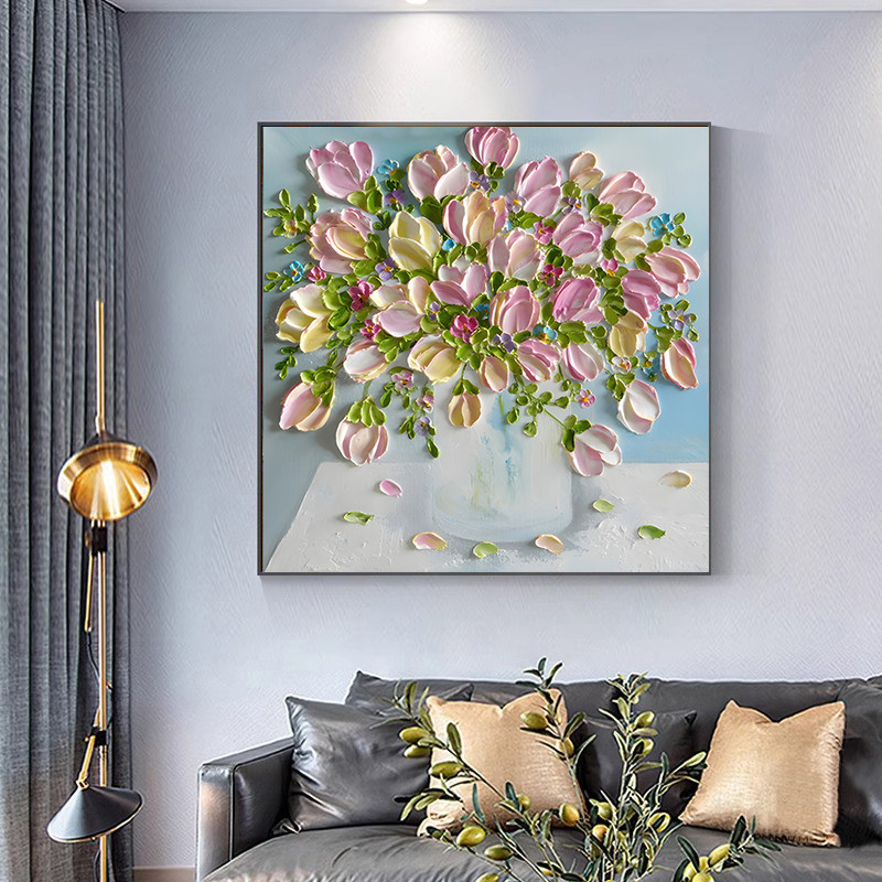 现代简约大芬油画村客厅沙发背景墙装饰画入户玄关轻奢高级挂画,家居饰品,现代装饰画,淘宝优惠券,粉丝福利购,淘宝优惠卷