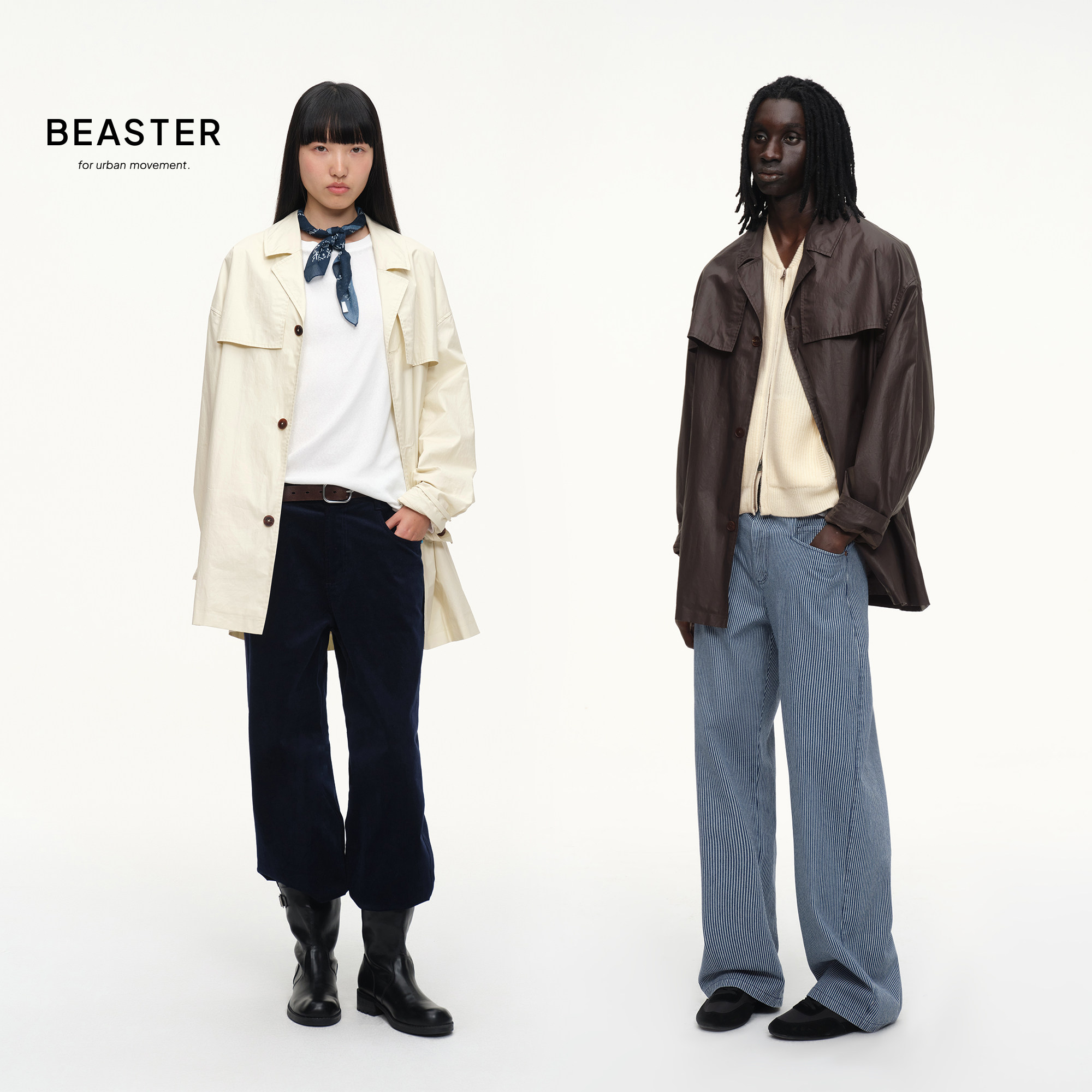 BEASTER 「油蜡感」 微光轻油蜡质感宽松廓形风衣外套图片