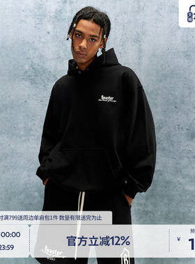 【beaster fe】字母发泡印花连帽卫衣男美式秋季新款重磅宽松上衣