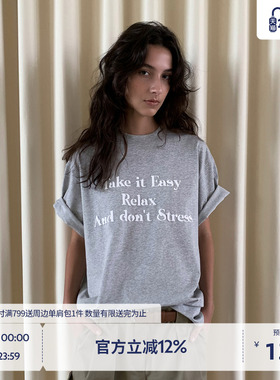 BEASTER亲肤发泡印花字母T恤女25年夏季新款重磅百搭白色上衣