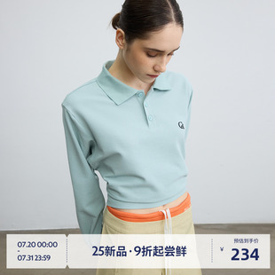 男女夏情侣休闲亲肤上衣 7.18新品 BEASTER蓝色简约长袖 polo衫