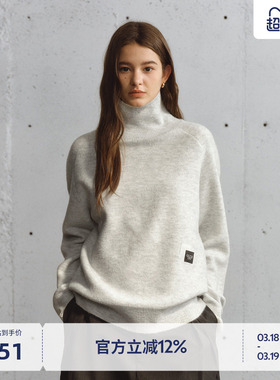 BEASTER女士针织衫宽松高领毛衣男2025新款基础百搭情侣上衣秋冬