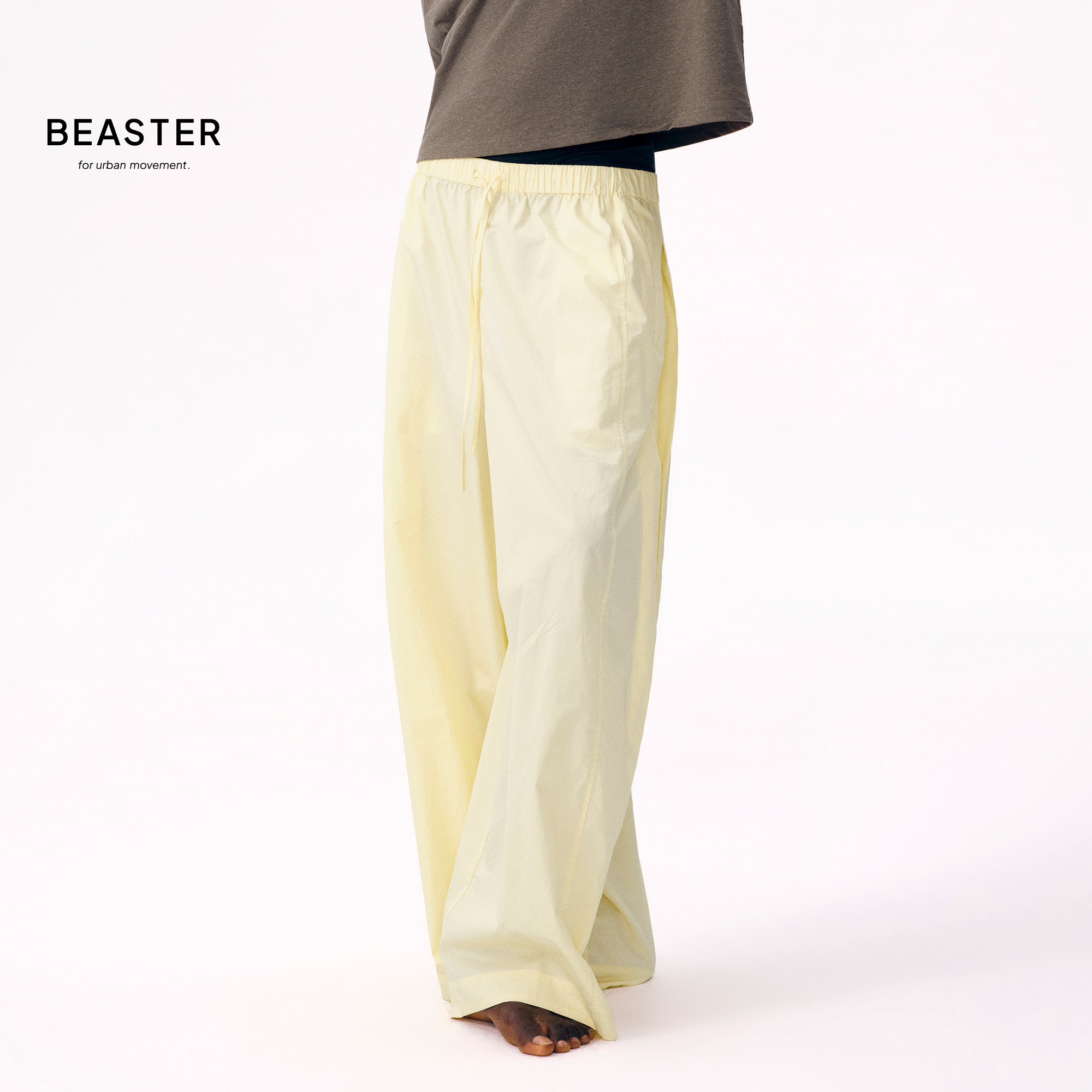 BEASTER「100%棉」侧边打褶设计宽松休闲透气气球裤图片