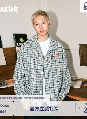 【商场同款】BEASTER小香风粗花呢外套刺绣logo宽松衬衫版型上衣