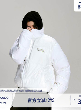 BEASTER葡萄花藤鬼脸刺绣羽绒服字母印花冬季新款保暖外套